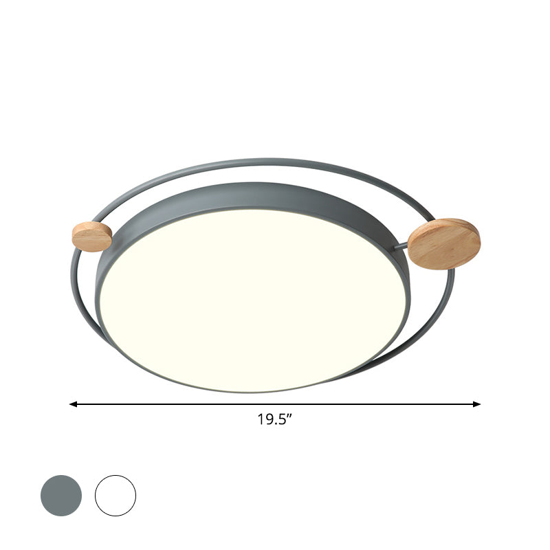 Modern Grey/White LED Flush Mount Ceiling Light, Simple Style, 19.5"/23.5" Width