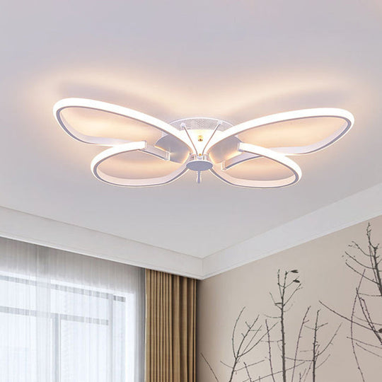 Modern LED Butterfly Girls Bedroom Flush Mount Light (Warm/White/Natural Light)