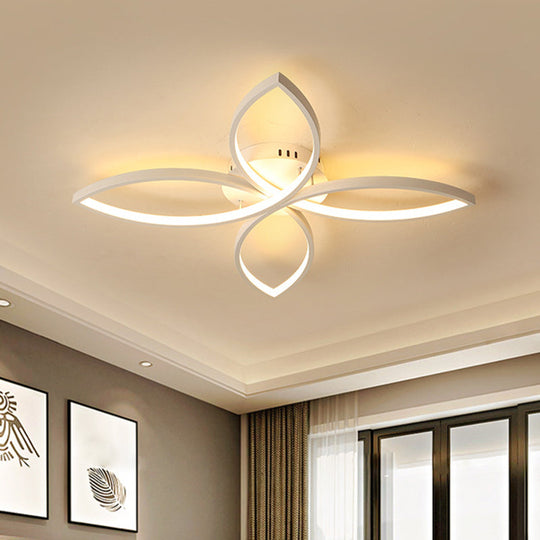 Modern Petal Semi Flush Led Ceiling Lamp - 23/29/35.5 Wide Warm/White Light