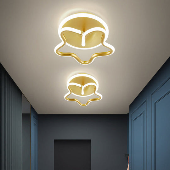 Minimalist Star Acrylic Ceiling Light In White/Gold/Coffee Led - Warm/White Hallway Flush Mount Lamp