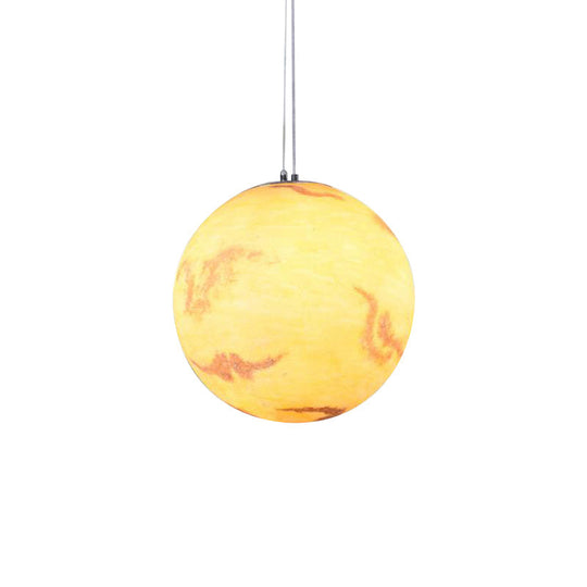 Planet Resin Dining Pendant Lamp - Creative Yellow/Orange/Blue Lighting Fixture