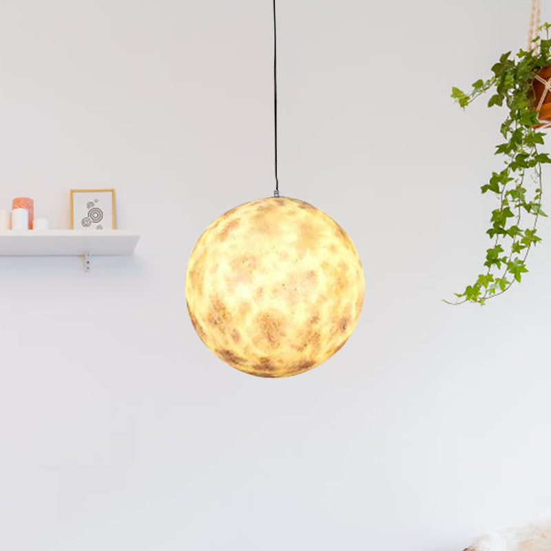 Planet Resin Dining Pendant Lamp - Creative Yellow/Orange/Blue Lighting Fixture Orange