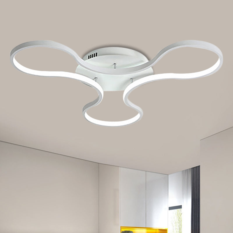 LED Flush Mount Light in Cool Fidget Spinner Shape for Boys Room - 23"/29" Width, Metal White