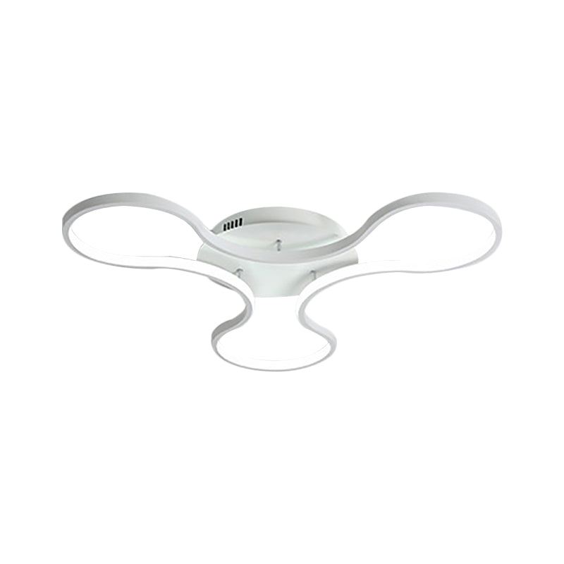 LED Flush Mount Light in Cool Fidget Spinner Shape for Boys Room - 23"/29" Width, Metal White