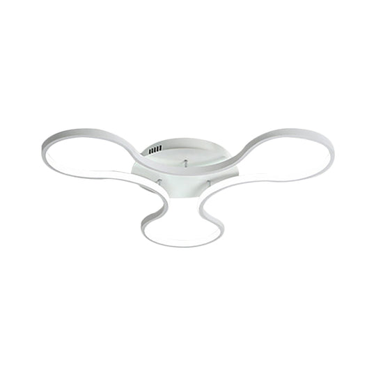 LED Flush Mount Light in Cool Fidget Spinner Shape for Boys Room - 23"/29" Width, Metal White