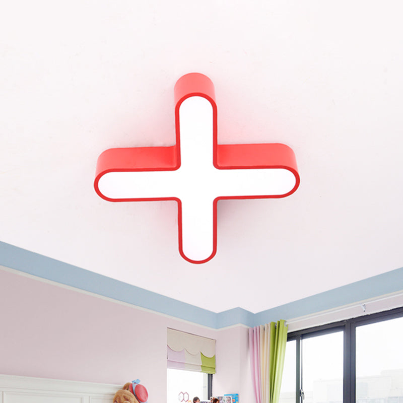 Nordic LED Flushmount RGB Mathematical Notation Ceiling Lamp with Metal Shade