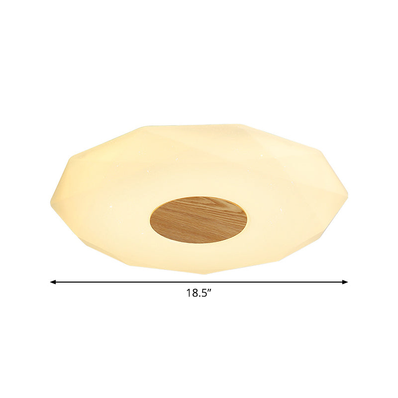 Modern Polygon Acrylic Flush Mount Led Ceiling - 14.5/18.5/22.5 Width Warm/White Light Option