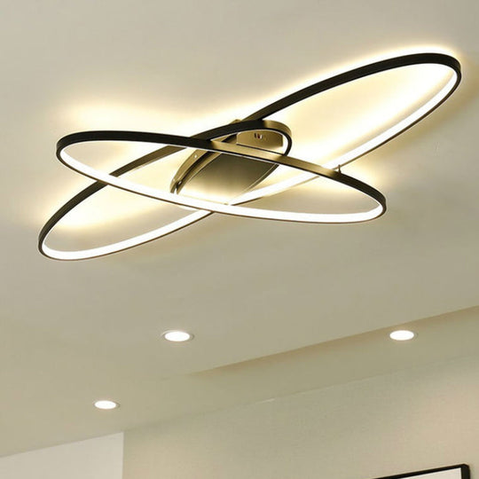 Modern LED Ceiling Lamp for Boys Bedroom- Warm/White Light, Black/White