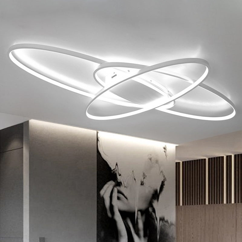 Modern LED Ceiling Lamp for Boys Bedroom- Warm/White Light, Black/White