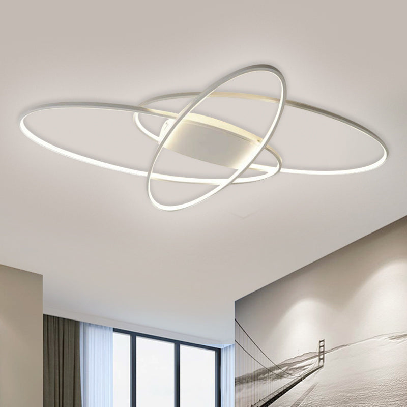 Modern LED Ceiling Lamp for Boys Bedroom- Warm/White Light, Black/White