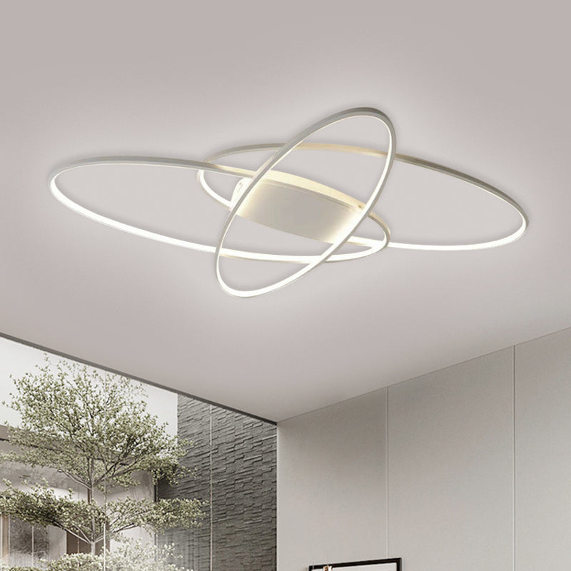 Modern LED Ceiling Lamp for Boys Bedroom- Warm/White Light, Black/White