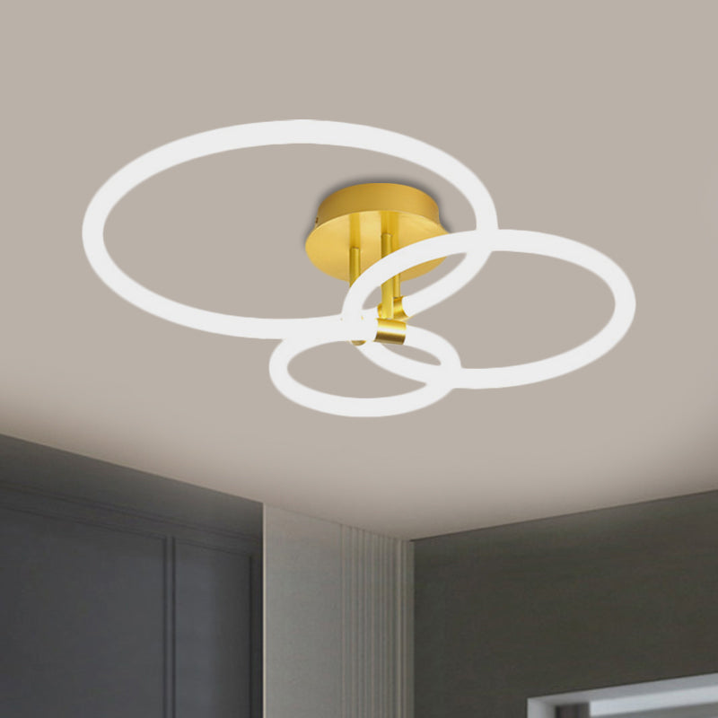 Sleek Acrylic Circle LED Ceiling Light in Warm/White - Modern Semi Flush Mount, 23"/34.5" Wide