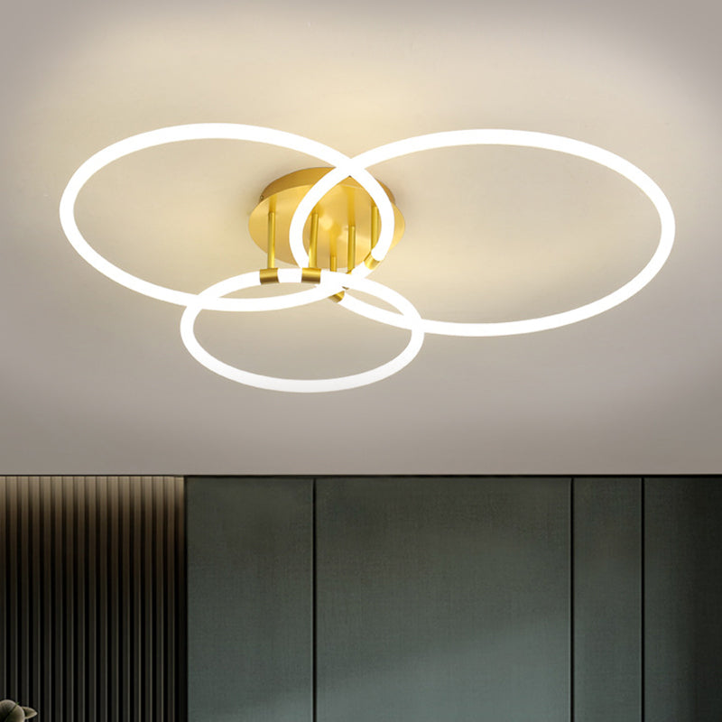 Sleek Acrylic Circle LED Ceiling Light in Warm/White - Modern Semi Flush Mount, 23"/34.5" Wide