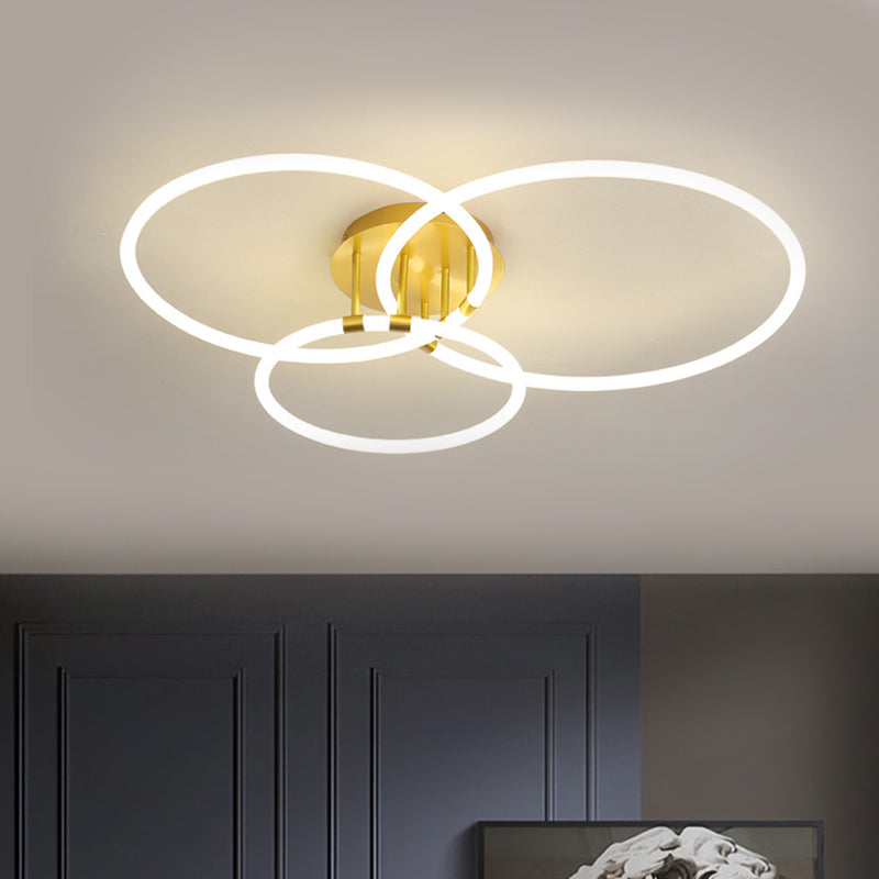 Sleek Acrylic Circle LED Ceiling Light in Warm/White - Modern Semi Flush Mount, 23"/34.5" Wide