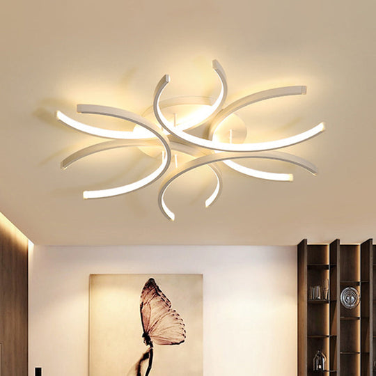 Modern Flower Acrylic Led Ceiling Light In Warm Or White - 23.5/31.5/39 Wide / 23.5