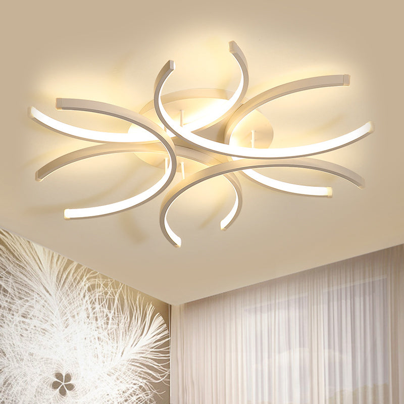 Modern Flower Acrylic Led Ceiling Light In Warm Or White - 23.5/31.5/39 Wide