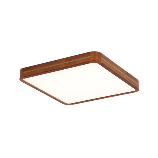 Brown Modern Square/Rectangle Ceiling Light Acrylic LED Flush Mount - 17"/21"/25.5" Length