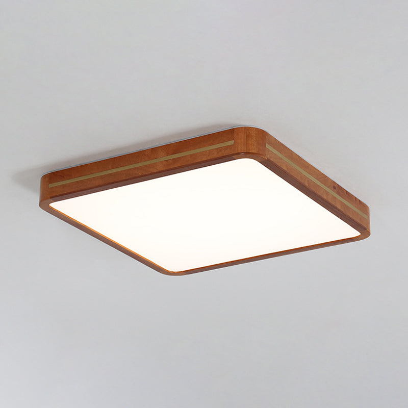 Brown Modern Square/Rectangle Ceiling Light Acrylic LED Flush Mount - 17"/21"/25.5" Length