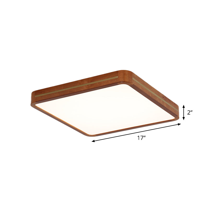 Brown Modern Square/Rectangle Ceiling Light Acrylic LED Flush Mount - 17"/21"/25.5" Length