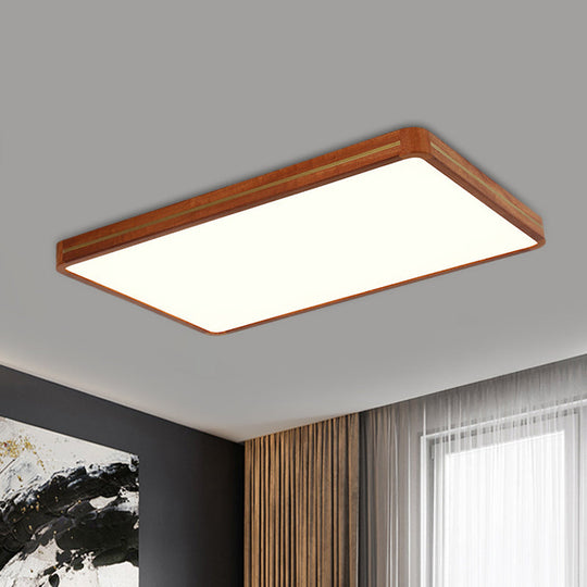 Brown Modern Square/Rectangle Ceiling Light Acrylic LED Flush Mount - 17"/21"/25.5" Length