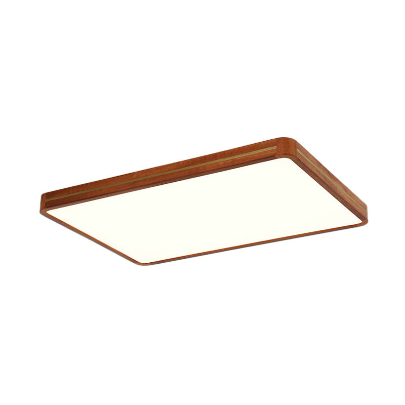 Brown Modern Square/Rectangle Ceiling Light Acrylic LED Flush Mount - 17"/21"/25.5" Length