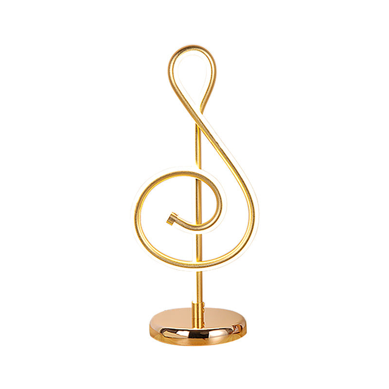 Minimalistic Black/White/Gold Musical Note Led Desk Lamp With Warm/White Light