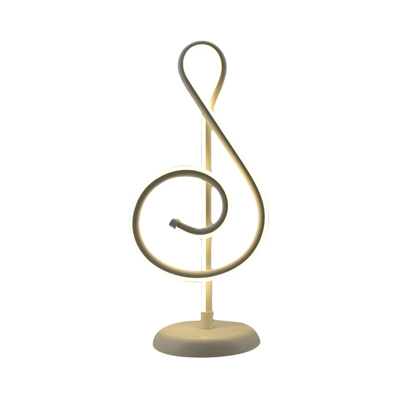 Minimalistic Black/White/Gold Musical Note Led Desk Lamp With Warm/White Light