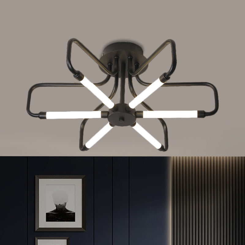 Modern Black/Gold Led Floral Frame Ceiling Lamp In Warm/White Light 24.5/39 Wide Black / 24.5 White