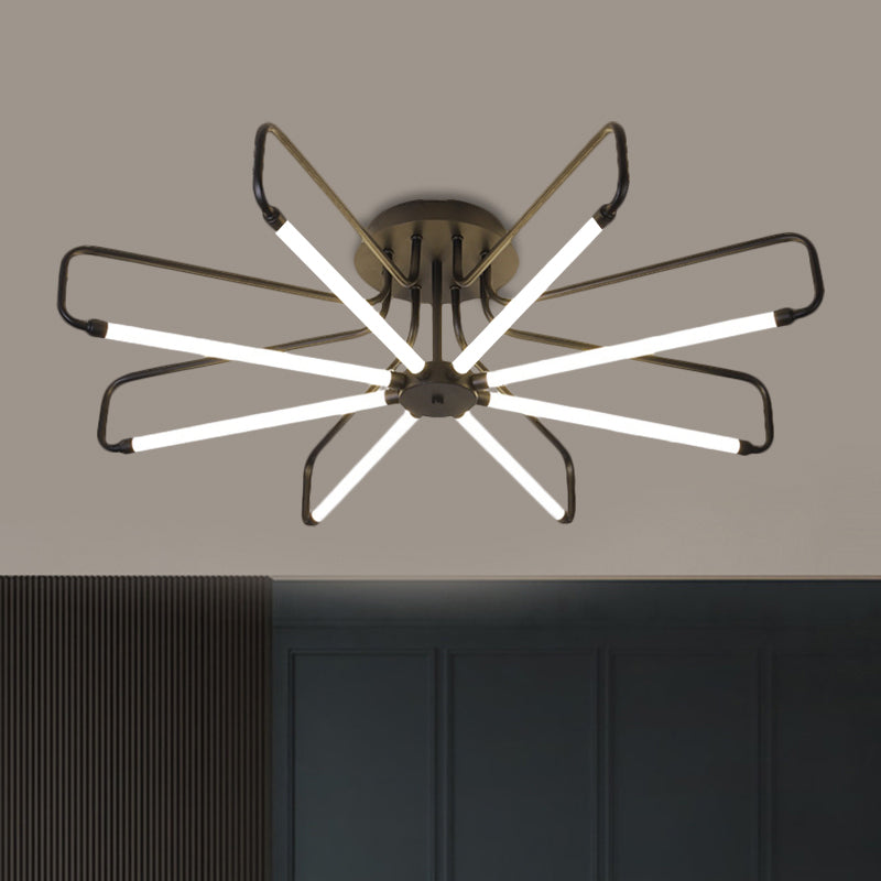 Modern Black/Gold Led Floral Frame Ceiling Lamp In Warm/White Light 24.5/39 Wide Black / 39 Warm