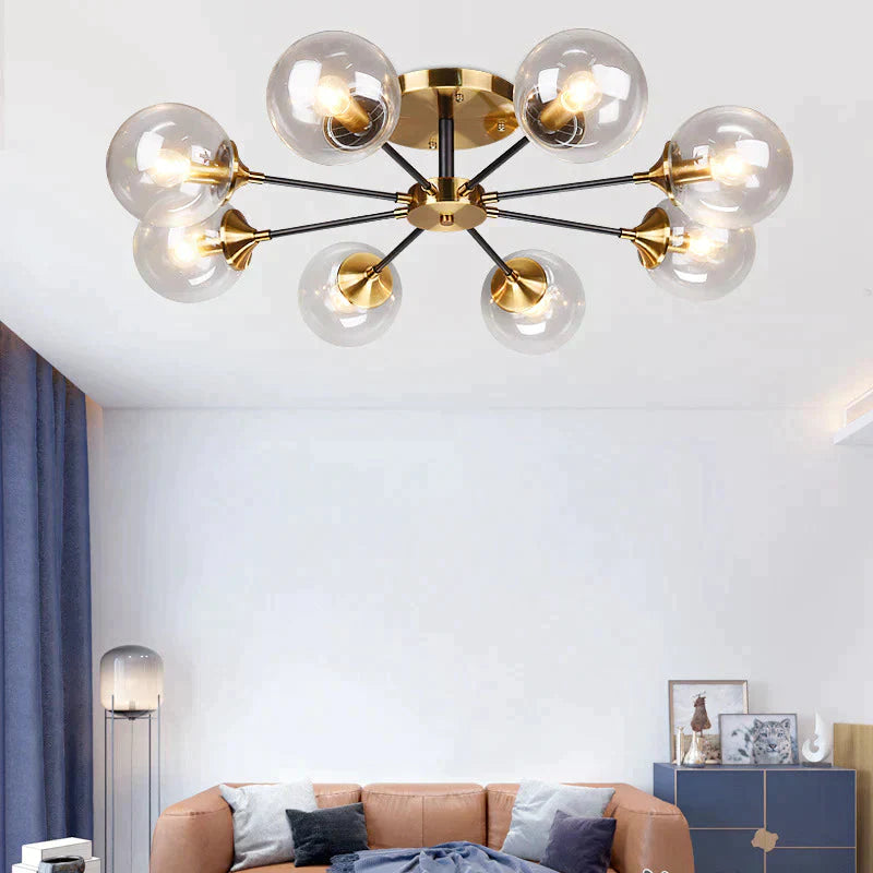 Nordic Light Luxury Glass Living Room Dining Ceiling Lamp