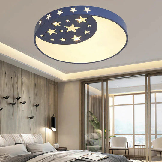 Creative Nordic Star Moon Bedroom Lamp LED Ceiling Lamp