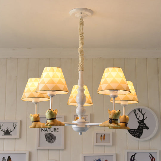 Beige Chandelier With Modern Style - Hanging Light For Kindergarten