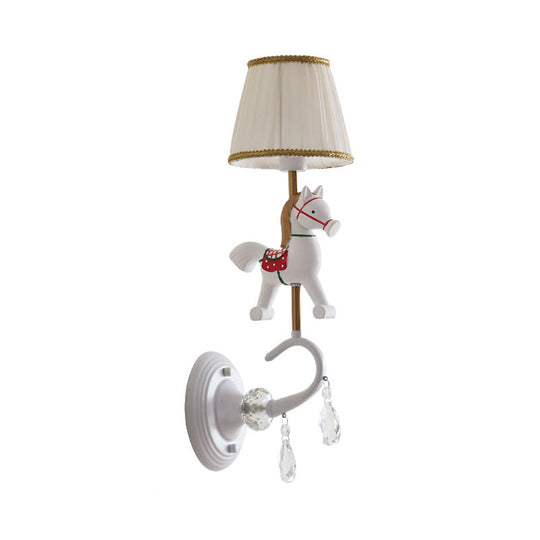 Elephant Foyer 1 Light Metal Candle Wall Lamp - White Finish