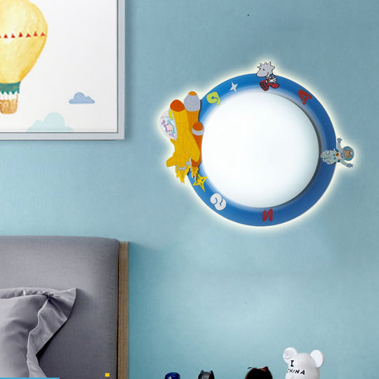 Modern Cartoon Led Nursing Room Wall Sconce Blue / C