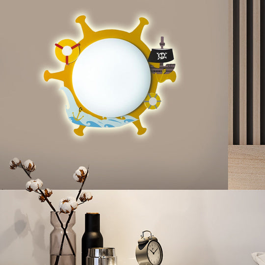 Modern Cartoon Led Nursing Room Wall Sconce Yellow / F