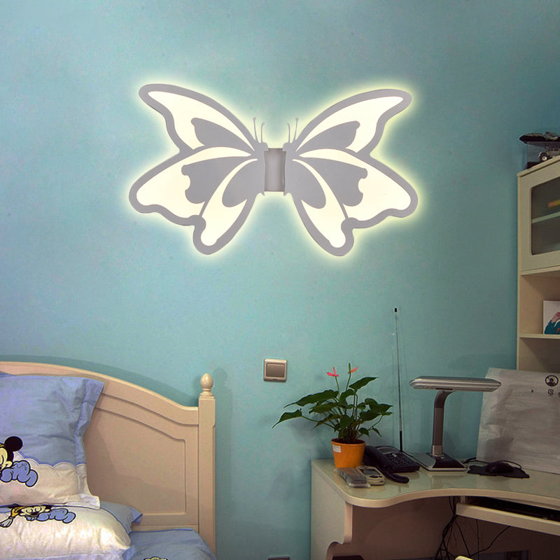 Modern White Acrylic Led Wall Lamp For Stairs - Flat Cartoon Shape Stylish Design / C Warm