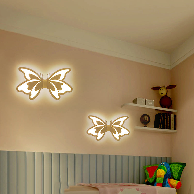 Modern White Acrylic Led Wall Lamp For Stairs - Flat Cartoon Shape Stylish Design