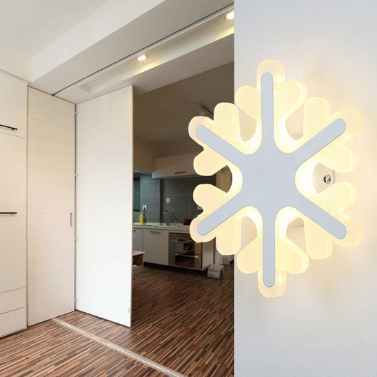 Modern White Acrylic Led Wall Lamp For Stairs - Flat Cartoon Shape Stylish Design