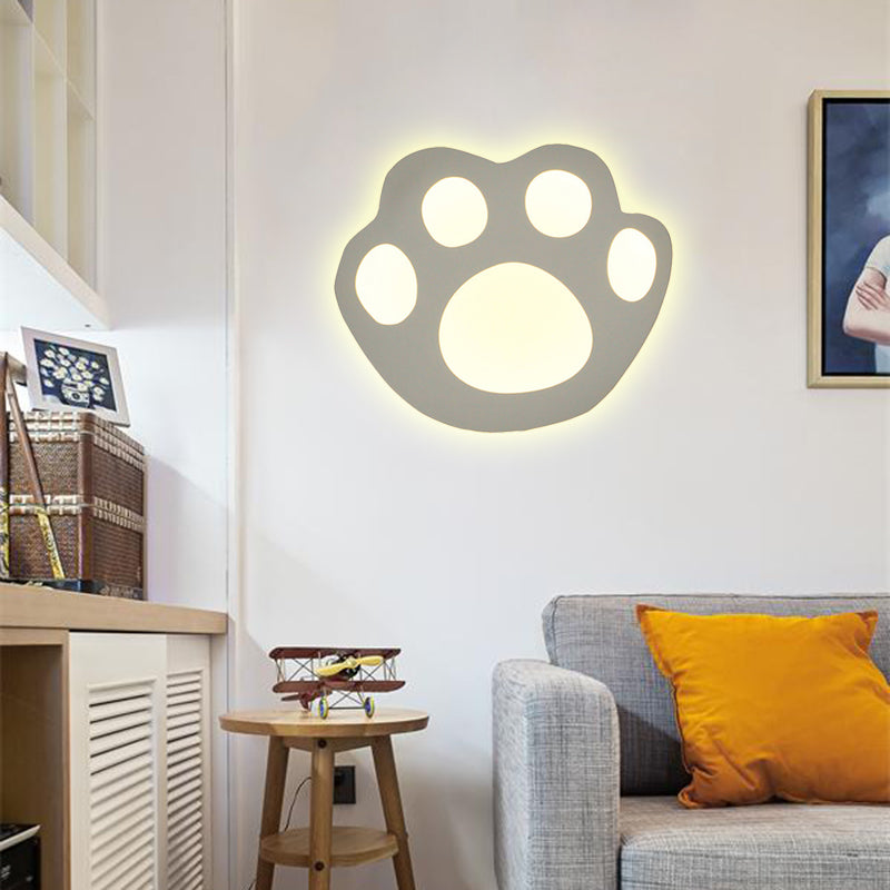 Modern White Acrylic Led Wall Lamp For Stairs - Flat Cartoon Shape Stylish Design / F