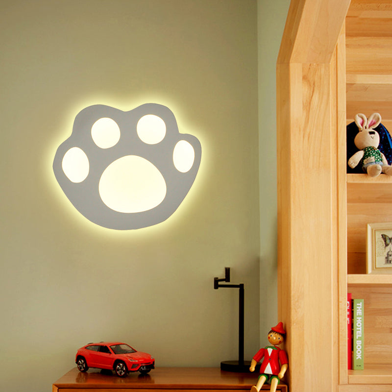 Modern White Acrylic Led Wall Lamp For Stairs - Flat Cartoon Shape Stylish Design