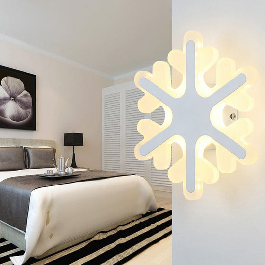 Modern White Acrylic Led Wall Lamp For Stairs - Flat Cartoon Shape Stylish Design