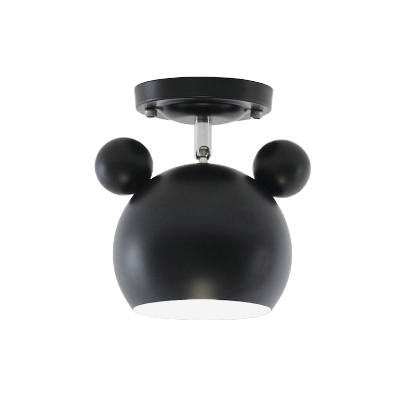 Rotating Bear Head Ceiling Lamp - Stylish Macaron Loft Metal Light for Balconies