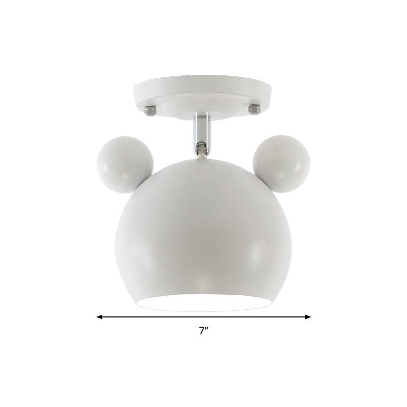 Rotating Bear Head Ceiling Lamp - Stylish Macaron Loft Metal Light For Balconies