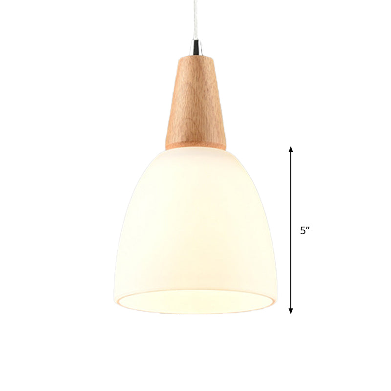 White Glass Bell Shape Pendant Ceiling Light - 1/2/3 Lights Simple Style Fixture