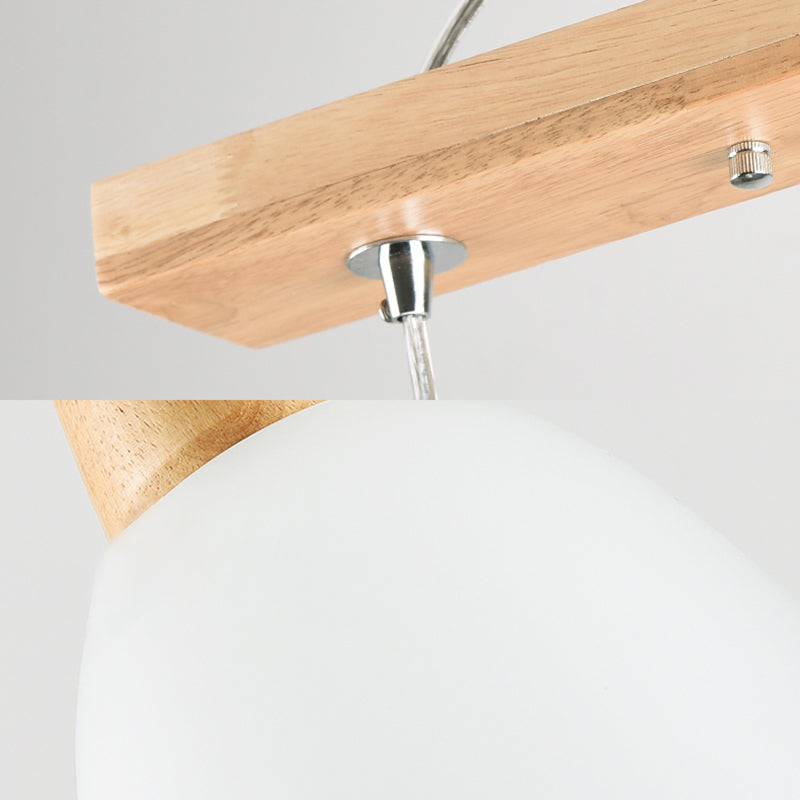 Bowl Drop Pendant 1/2/3-Head Nordic Hanging Lamp Kit - Matte White Glass Beige Dining Room Lighting