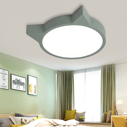 Stylish Kitten Macaron Ceiling Light - Acrylic Candy Colored Flush Mount for Kids' Bedroom