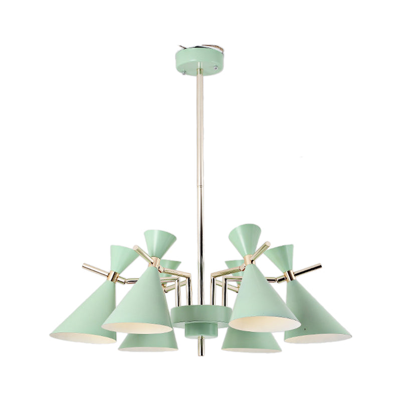 Nordic Style Metal Horn Chandelier With 6 Lights - Perfect For Girls Bedroom