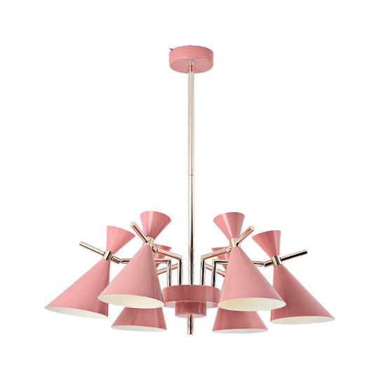 Nordic Style Metal Horn Chandelier With 6 Lights - Perfect For Girls Bedroom