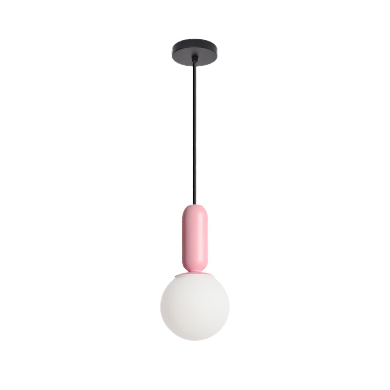 Nordic Bare Bulb Pendant Light For Study Room/Bedroom - Stylish 1 Head Hanging Lamp Pink