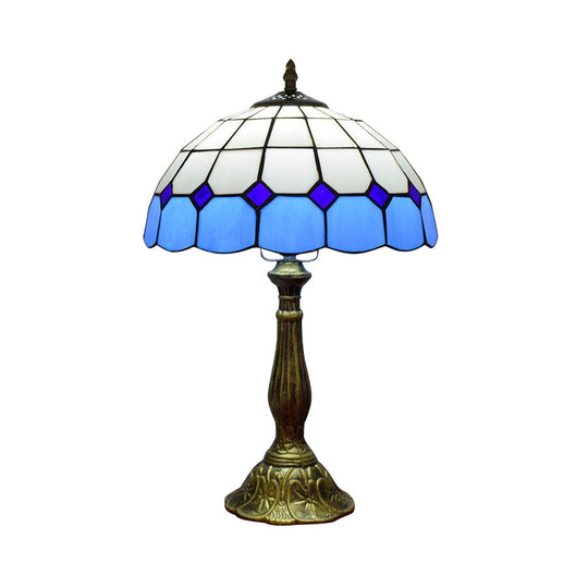 Retro Stained Glass Accent Table Lamp - Elegant 1-Light Décor For Bedside